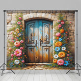 Aperturee - Aperturee Floral Door Stones House Fine Art Photo Backdrop